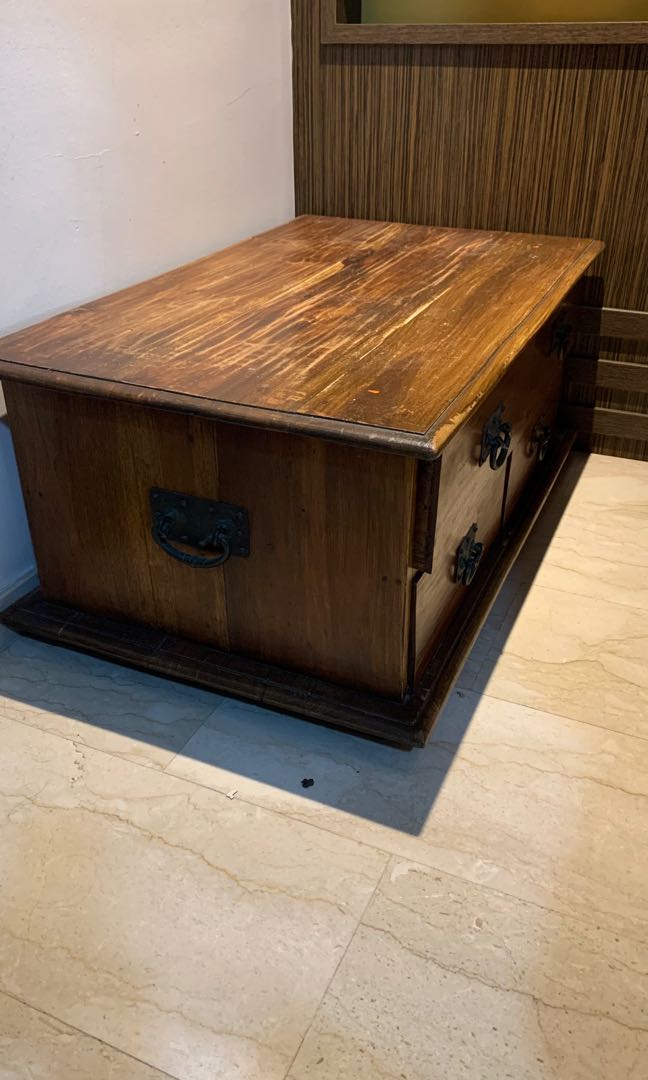Wooden Coffee Table Chest, Furniture & Home Living, Furniture, Other
