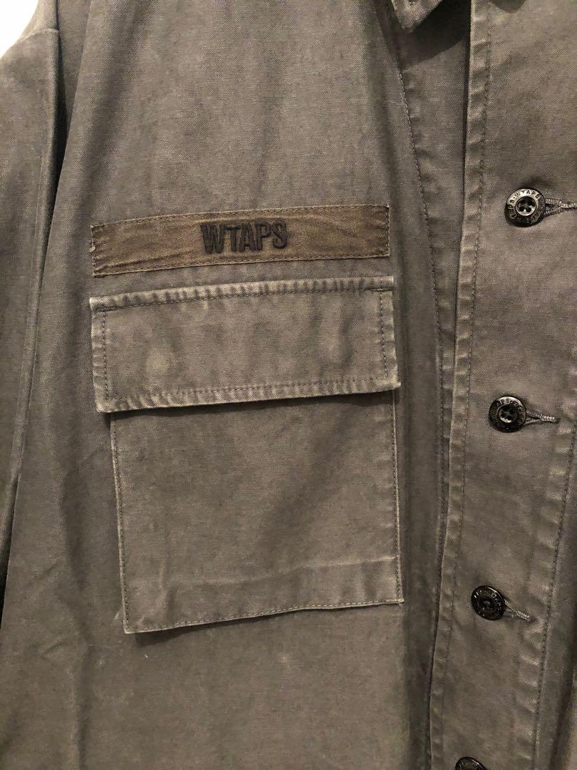 Wtaps 20SS JUNGLE LS 01 SHIRT COTTON. SATIN Black 03, 男裝, 外套及 