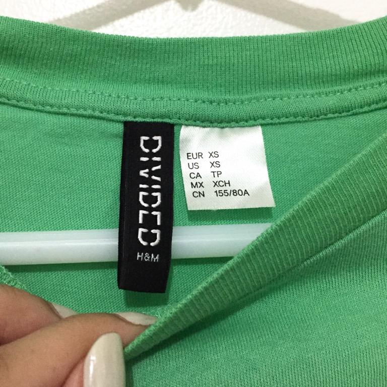 y2k h&m ~green~ baby tee (Category: Shirts) located in Bacoor. Submitted by j4hidee (Listing ID 1164805792, Image 2). Description: ˚✧₊⁎ size xsmall on tag; fits xsmall-small ˚✧₊⁎ condition: 1000/10! **worn once for try-on ˚✧₊⁎ sELLER'S FAVORITE! 🍐 1 day reservation only 🍐 mode of payment: gcash 🍐 mode of delivery: j&t.
