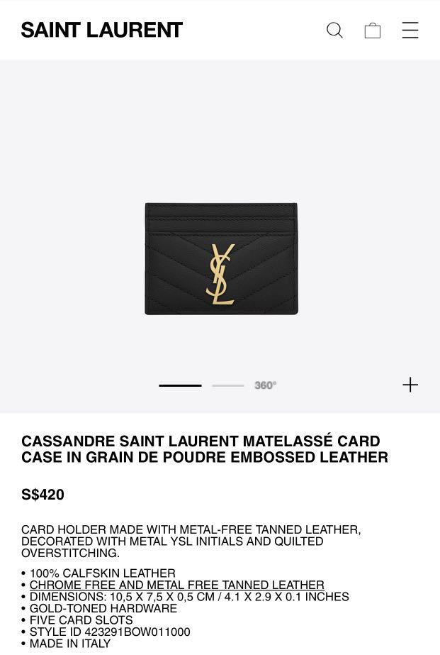 Ysl Card Holder, Women's Fashion, Bags & Wallets, Wallets & Card