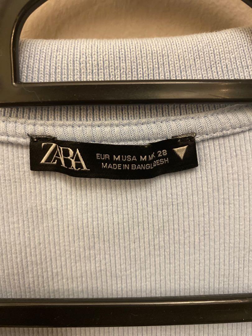 Zara Baby Blue Crop Top, Women's Fashion, Tops, Other Tops on Carousell