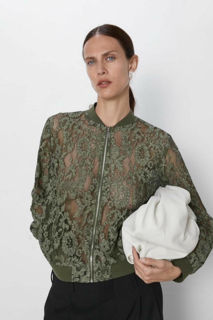 Zara lace bomber jacket store