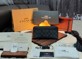 100% Authentic Coach - Instock coach long wallet, coach women men long wallet purse , coach coin card slot wallet F75000