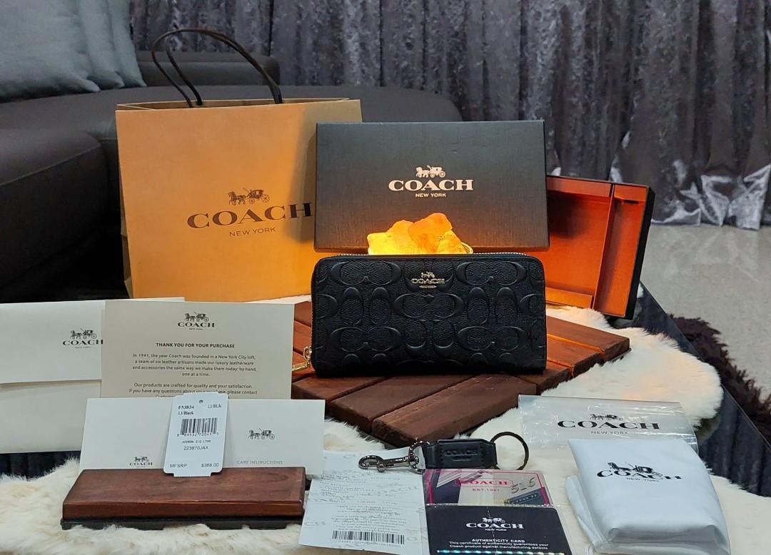 100 Authentic Coach Instock coach long wallet coach women men long wallet purse coach coin card slot wallet coach long wallet embossed F53834