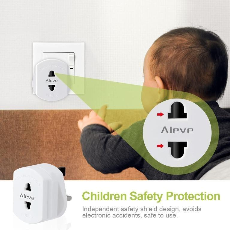 13646) Electric Toothbrush Adapter,AIEVE 3 X Pack Shaver Plug Adaptor 2