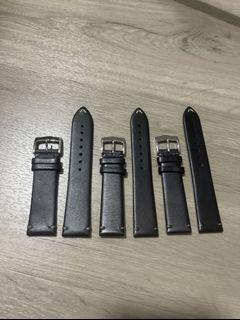 22mm black Leather strap