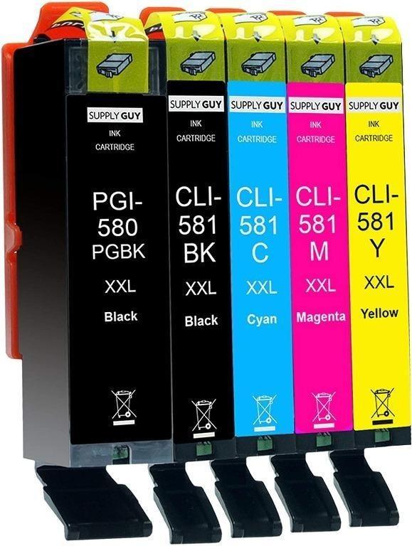 Pack 5 cartouches d'encre PGI 580 XL Black CLI 581 Bk / C/ M/ Y pour  imprimante Canon TS 6150 TS6150 - Cartouche d'encre - Achat & prix
