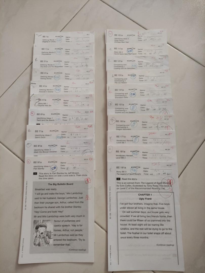 400pgs kumon english lvl b11 worksheets hobbies toys books magazines assessment books on carousell