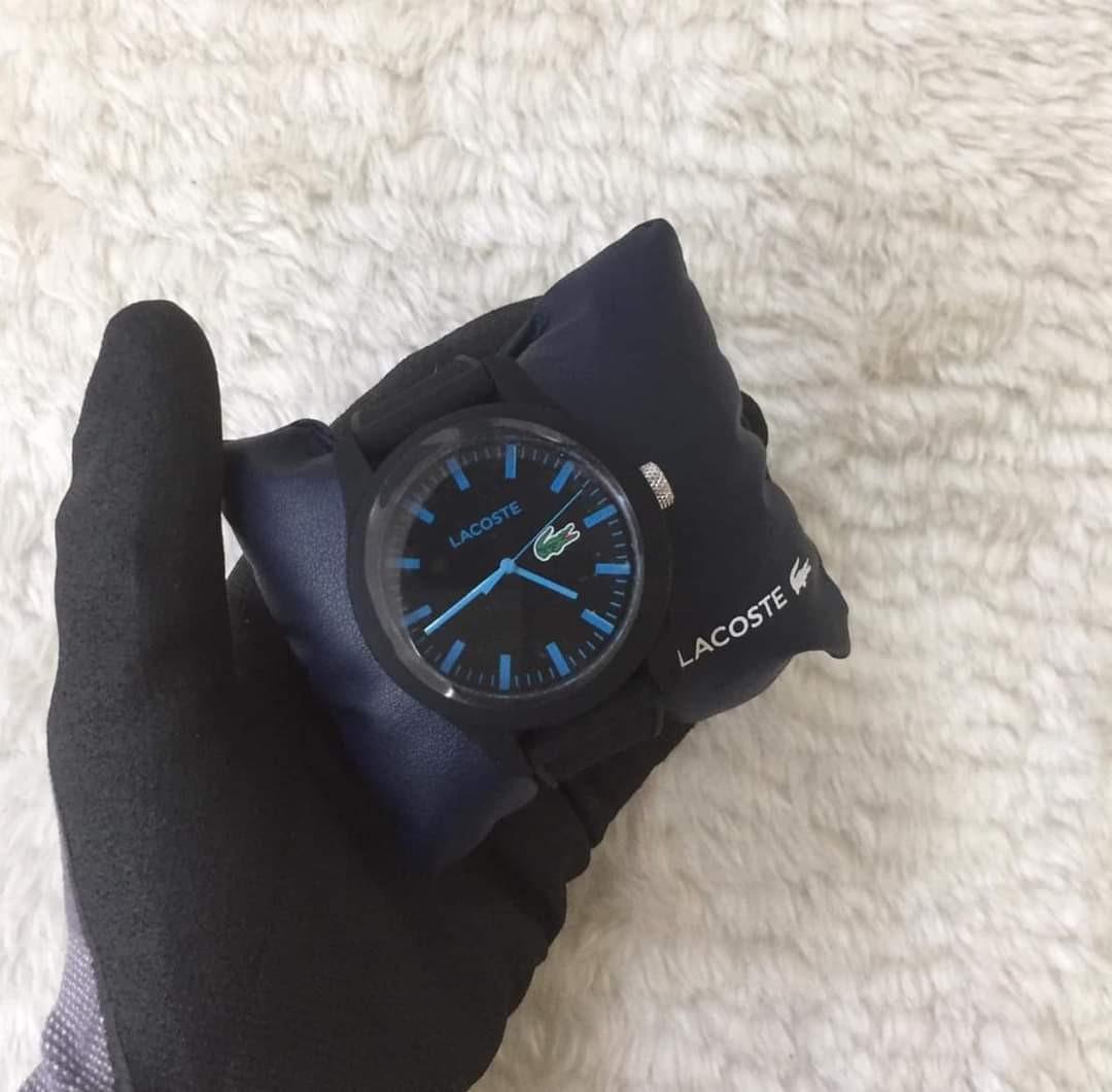 Lacoste L1212 Men s Black Silicone Strap Watch 2010791 40MM