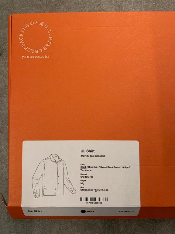 山と道Yamatomichi UL Shirt Unisex S size (Black), 男裝, 上身及套裝 