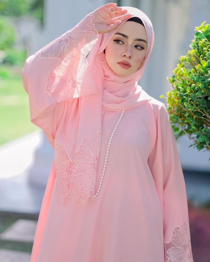 Peach outlet colour abaya