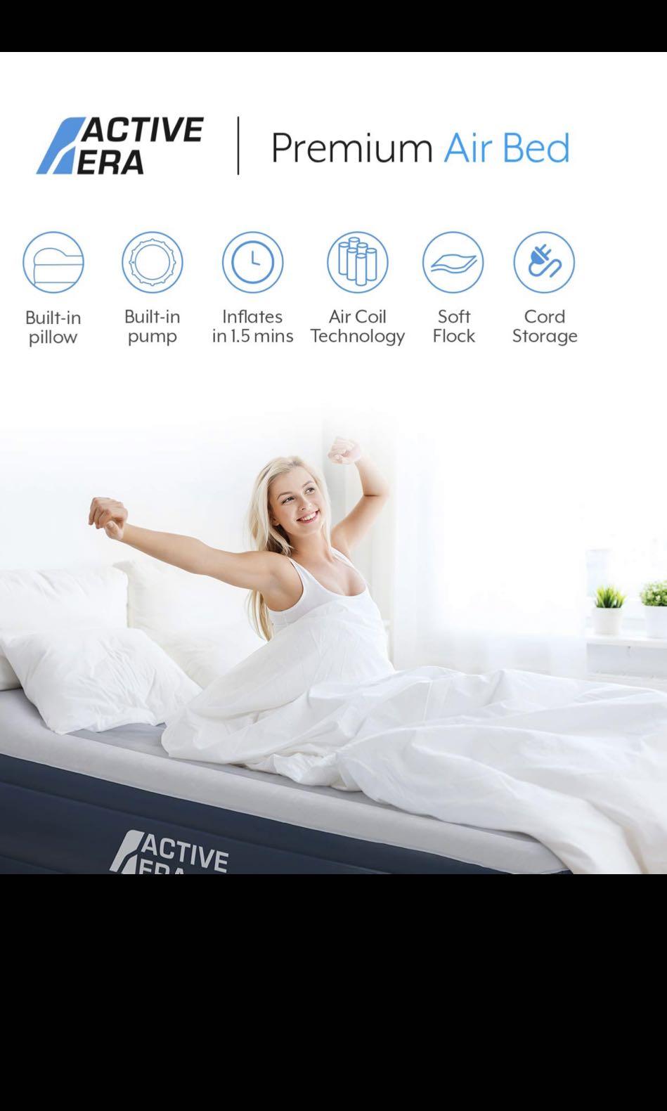 Active Era Air Bed Premium Single Size with a Built in Electric Pump and Pillow Furniture Home Living Furniture Bed Frames Mattresses on Carousell
