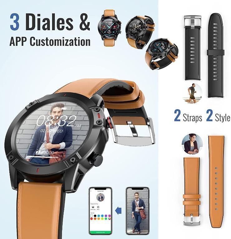 AGPTEK G20 Smart Watch for Men, HD Touch Screen Full Waterproof IPX68