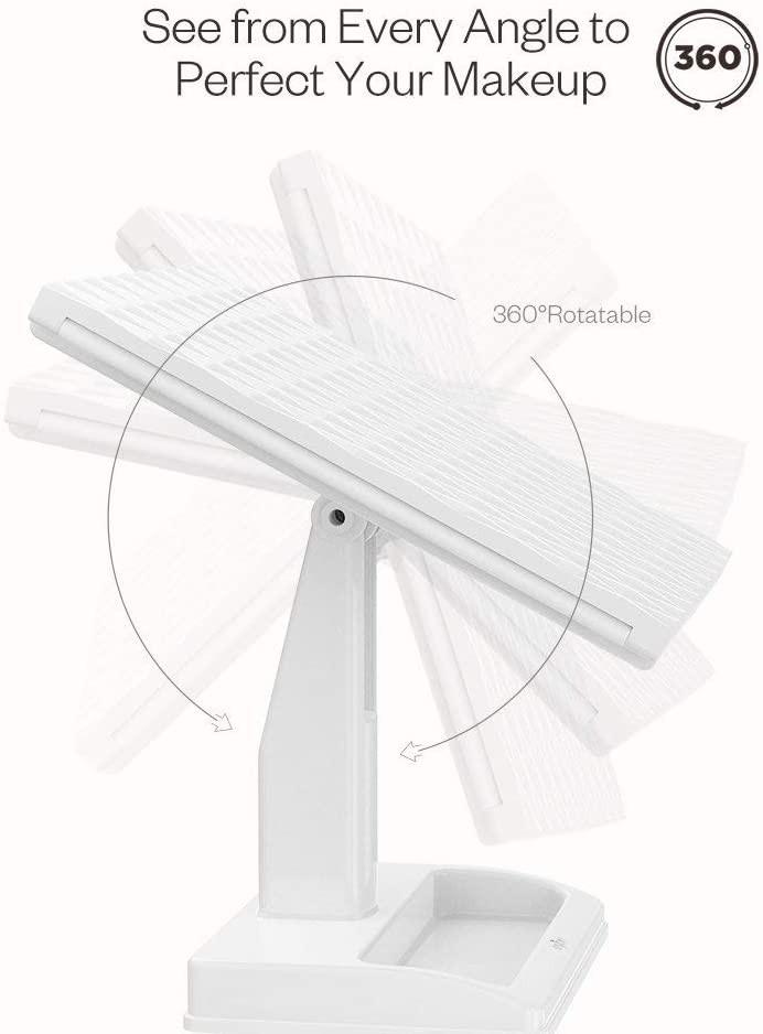 Anjou Makeup Mirror with Lights and Magnification 1X,2X,3X,10X, Lighted