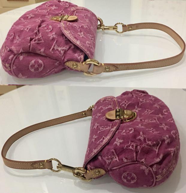 ❤️ Authentic LOUIS VUITTON Pink Denim Monogram Denim Mini Pleaty Bag,  Luxury, Bags & Wallets on Carousell