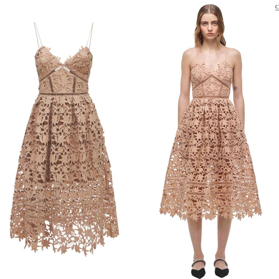 Self portrait beige dress hotsell