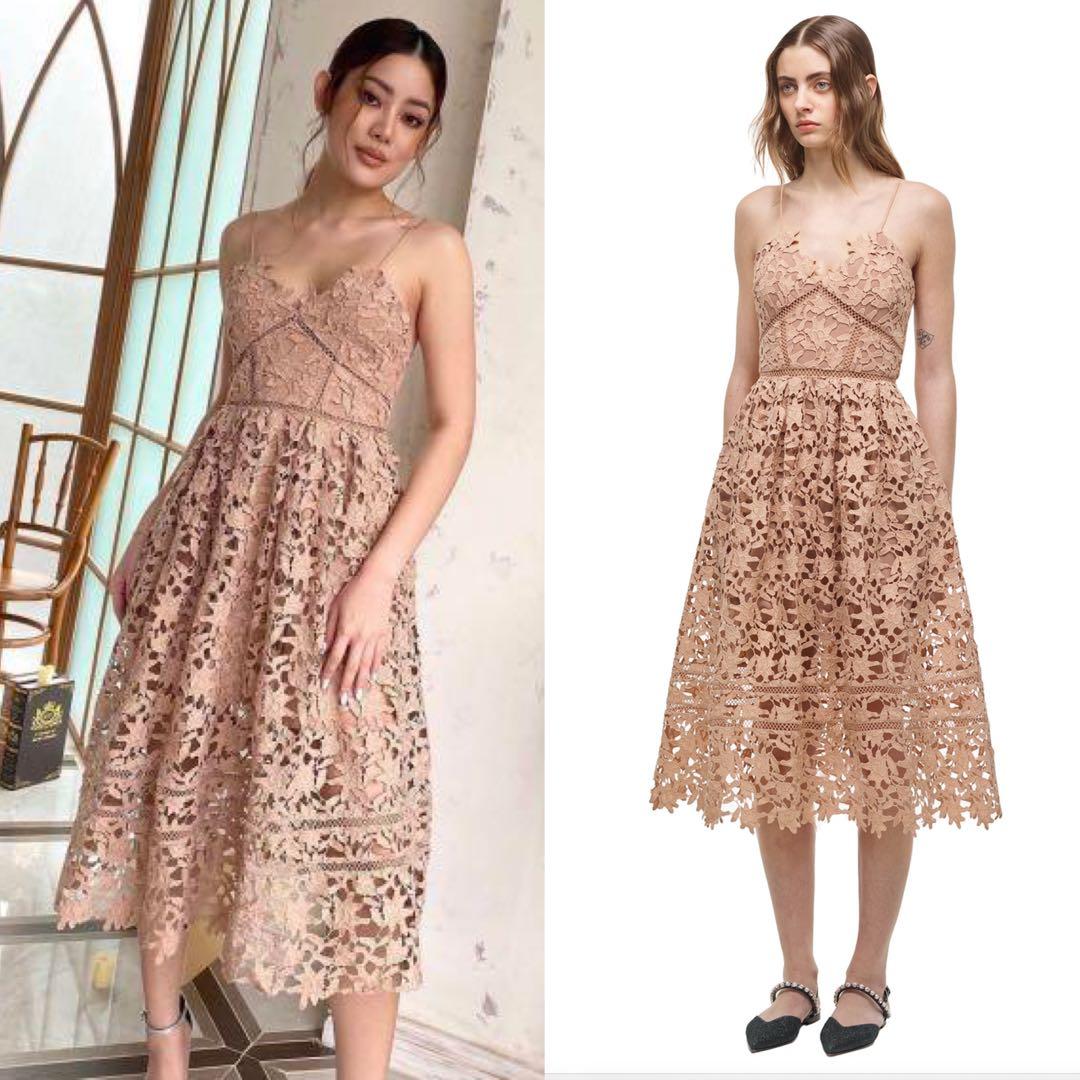 Self portrait online beige dress