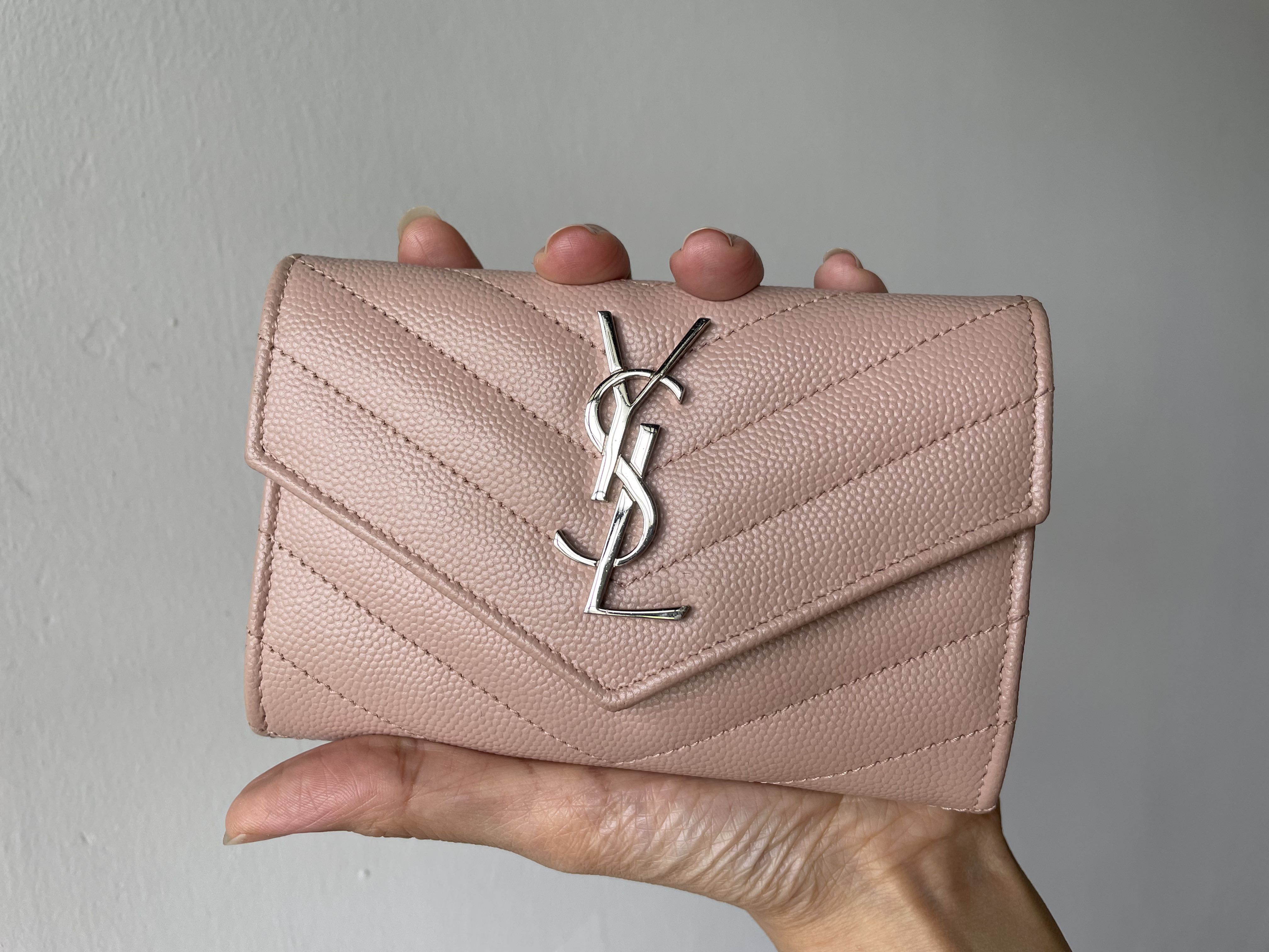 Monogram quilted leather french wallet saint laurent online