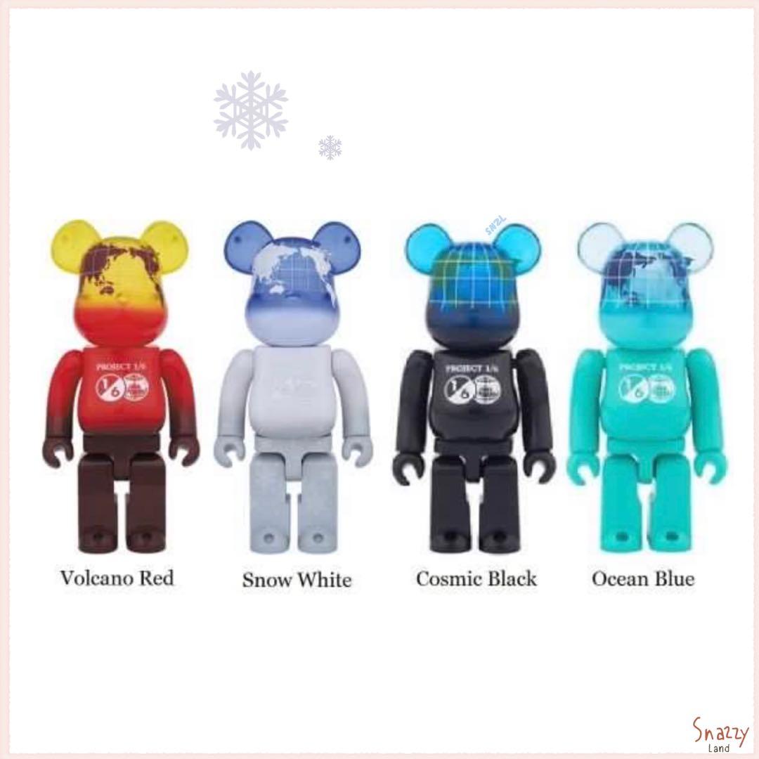 BEARBRICK 100% Project 1/6 Earth Set of 4 Volcano Red 🌋/Snow