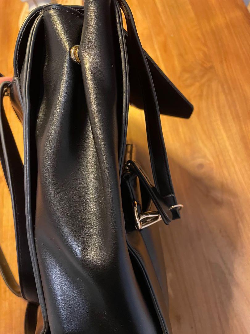 Black backpack with gold hardware Women s Fashion Bags Wallets