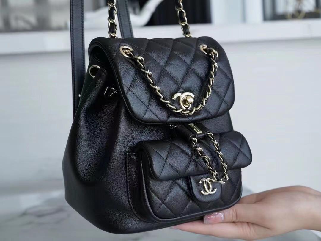 chanel Black duma backpack, Women's Fashion, Bags & Wallets