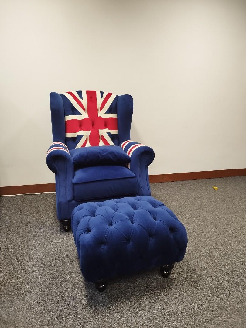 Britain Flag, 1-Seater Sofa with extended rest, Furniture & Home Living