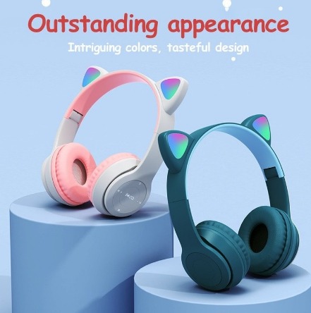 Brookstone cat ear on sale headphones pink