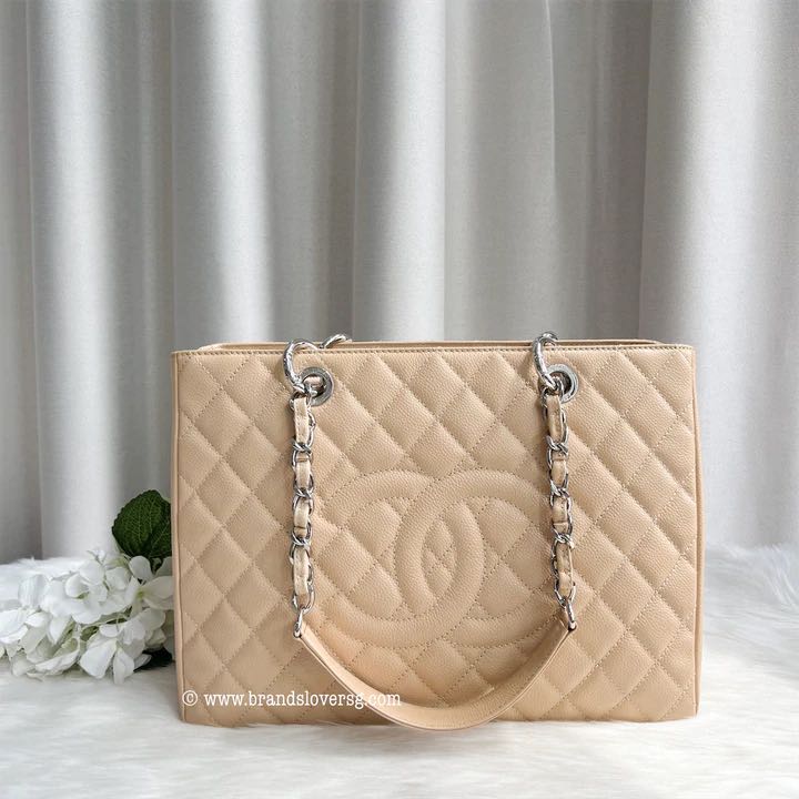 chanel grand shopping tote beige