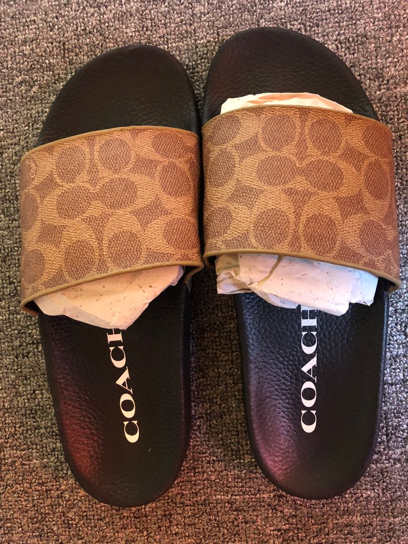 Coach Signature Logo Slide Men s Fashion Footwear Flipflops and