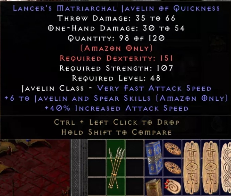 D2R +6/40ias javelin (best in slot) hardcore ladder PC, Video