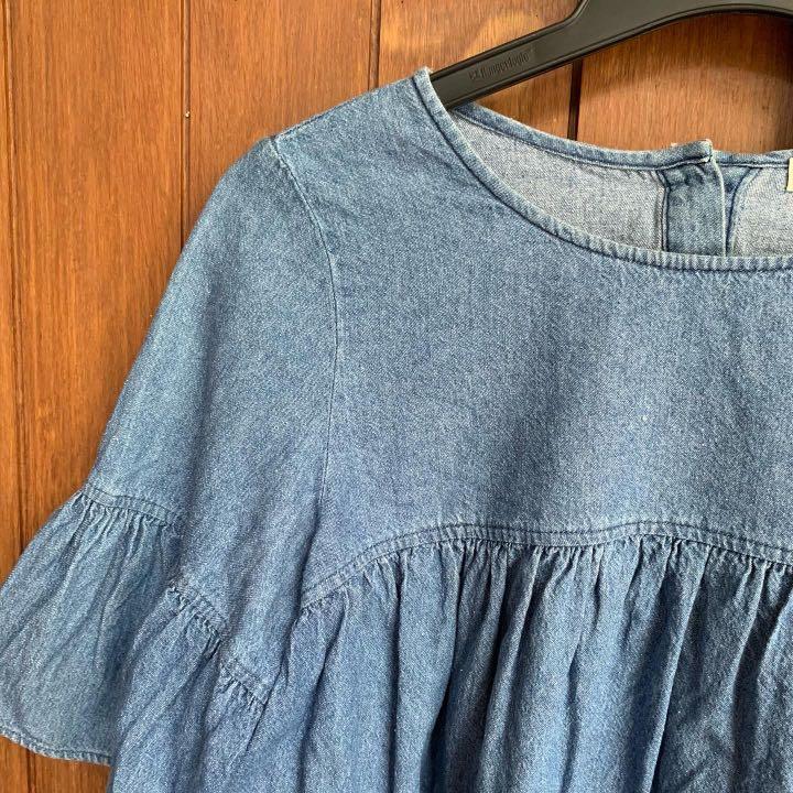 denim top, Fesyen Wanita, Pakaian 