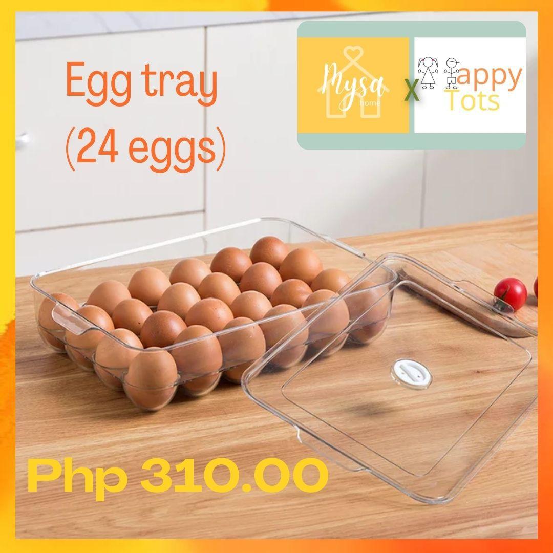 Egg tray (24 eggs) (Category: Dinnerware & Cutlery) located in Manila. Submitted by 15.chelsy (Listing ID 1164886876, Image 1). Description: Egg Storage Container 24 Caps Clear Plastic Egg Holder with Lid 💛 Material：Food storage container made from durable 100% food grade PET material. 💛 Grab yours for only Php 310.00.