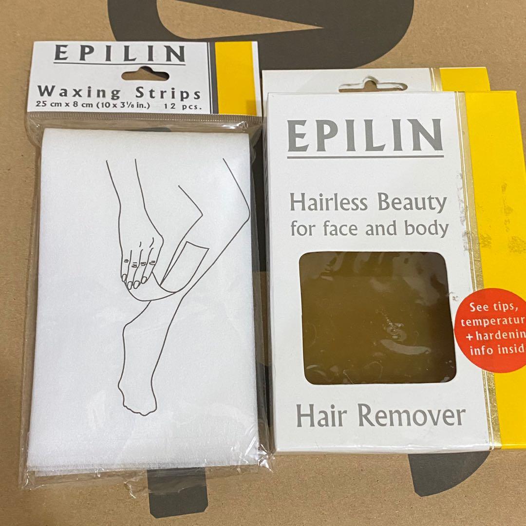 Epilin hot wax 100g + waxing strips, Beauty & Personal Care, Bath