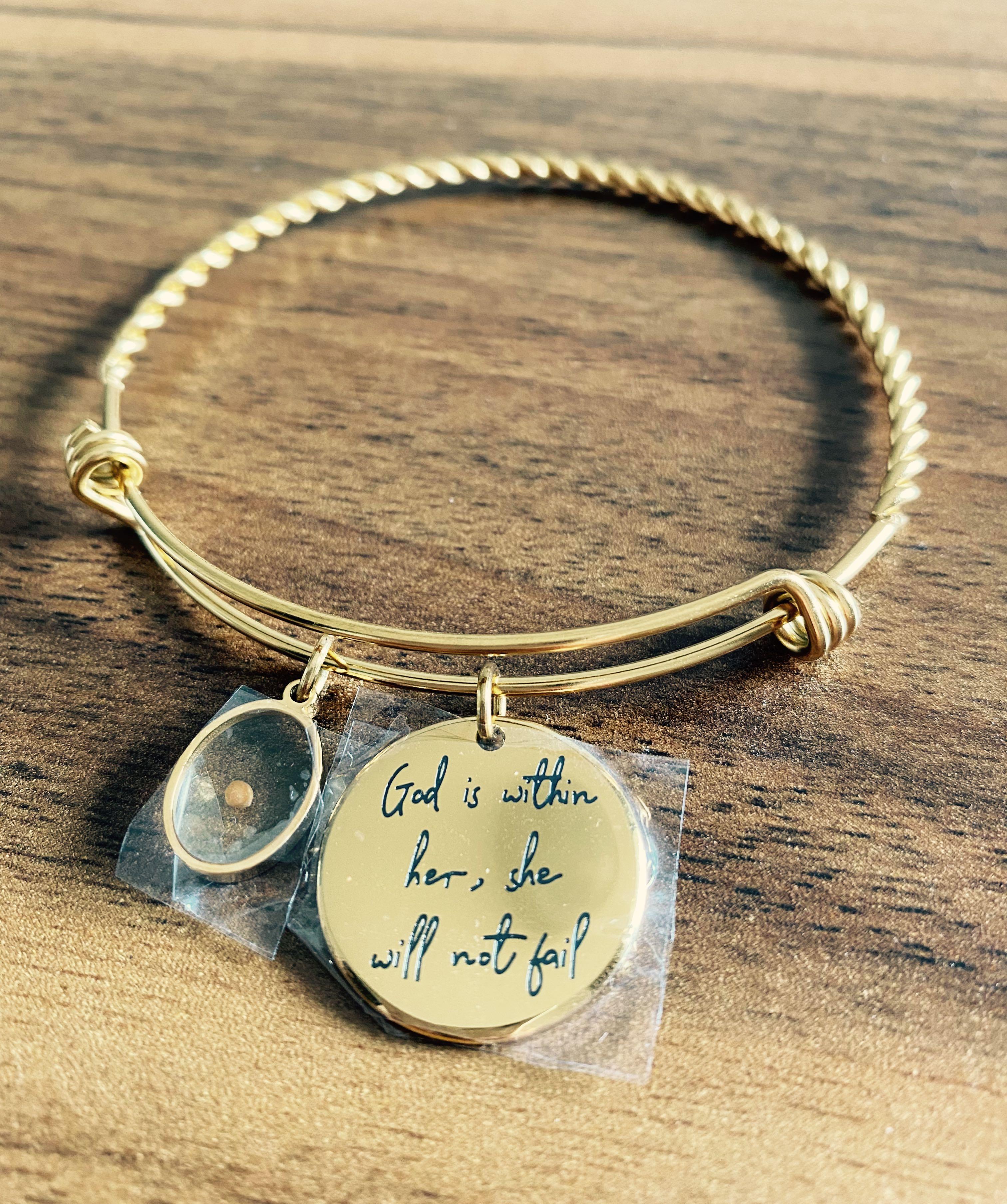 Gold Bangle Gold Bracelet Faith Bracelet Women s Fashion