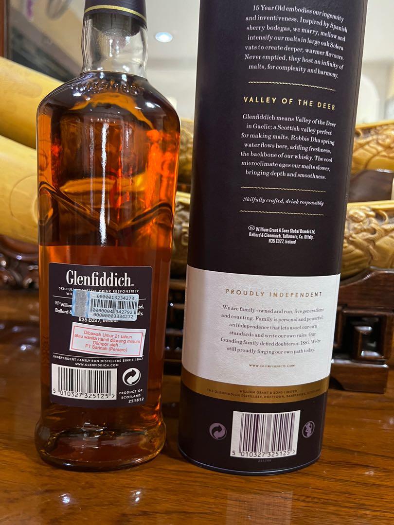 Glenfiddich 15 single malt, Makanan & Minuman, Minuman Tidak ...