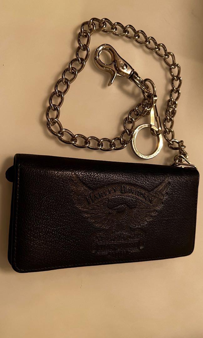 Harley Davidson Long Wallet Original with chain Luxury Bags