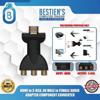 HDMI to 3-RCA, AV MALE to FEMALE AUDIO ADAPTER COMPONENT CONVERTER