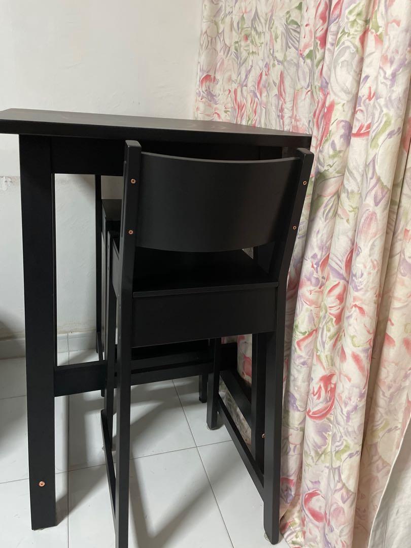 Ikea High Table & Chairs, Furniture & Home Living, Furniture, Tables