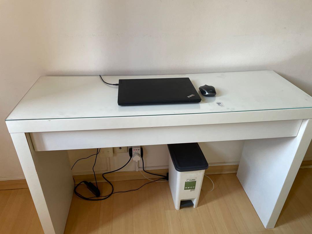 Ikea malm shop desk glass top