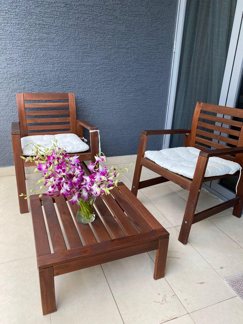 IKEA outdoor chairs and table, Furniture & Home Living, Outdoor