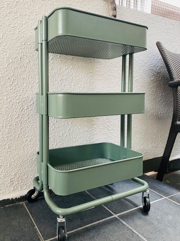 Ikea RASKOG Trolley/Cart Grey Green, Furniture & Home Living