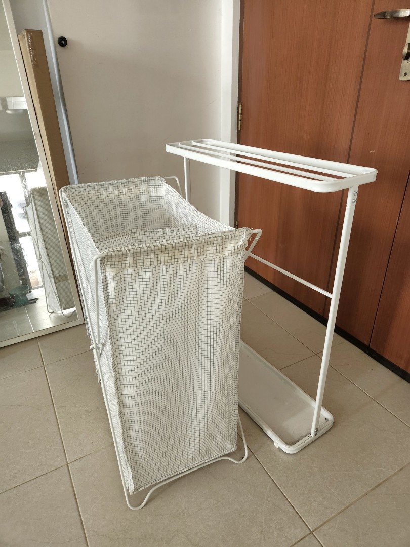 IKEA towel rack + laundry basket RASSLIG + TORKIS, Furniture & Home Living, Home Improvement