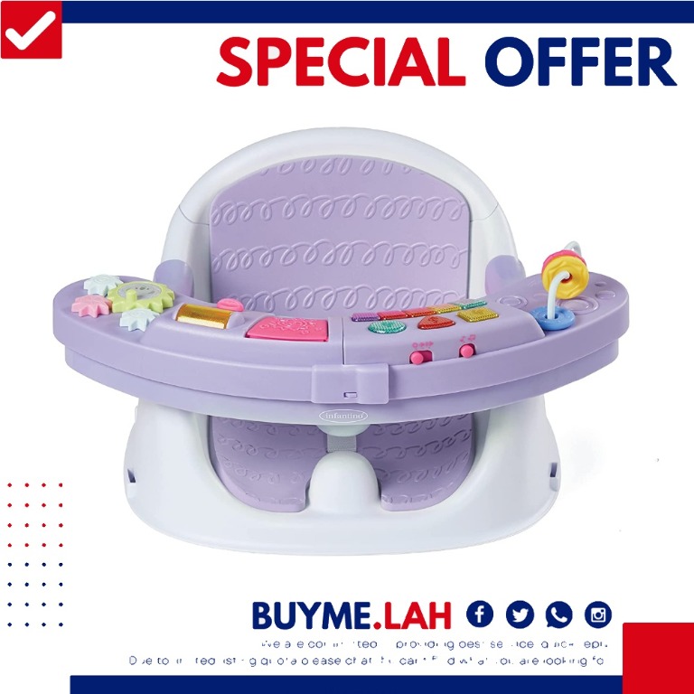 Infantino Music & Lights 3in1 Discovery Seat and Booster for girls Convertible booster