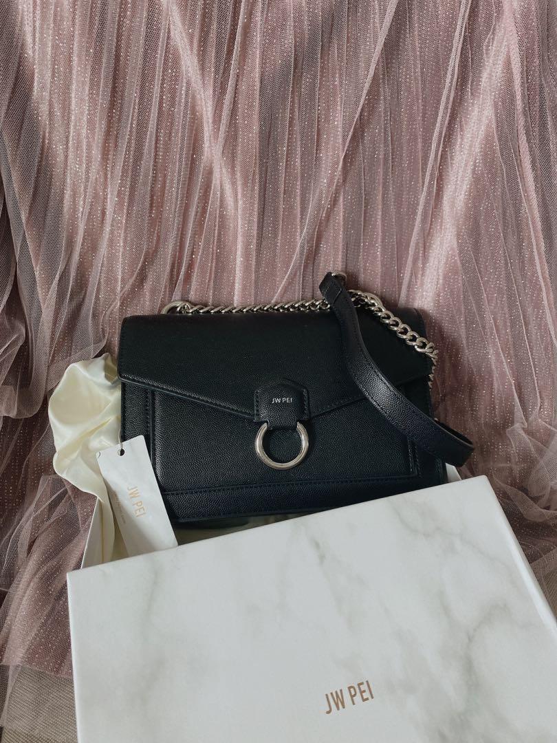 JW PEI Envelope silver chain crossbody bag black Luxury Bags