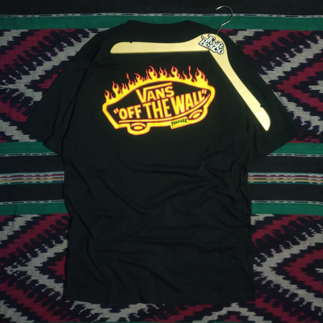 Kaos Vans x Thrasher Fesyen Pria Pakaian Atasan di Carousell