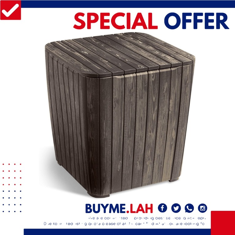 Keter Resin Luzon Outdoor Table with Extra Hidden Storage for Cushions