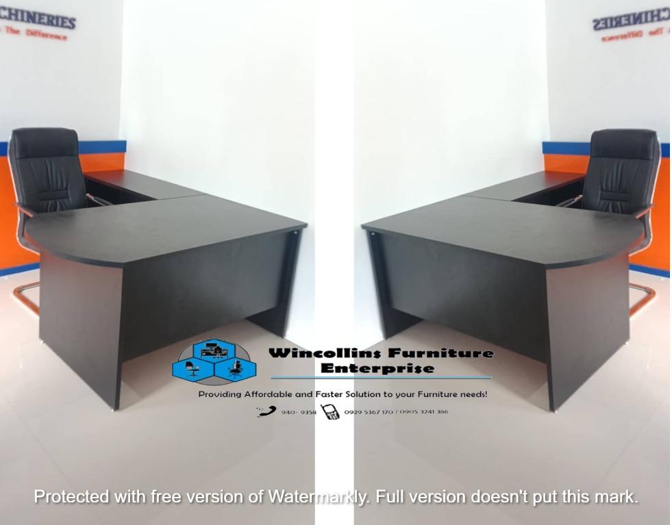 L type table custom made X executive table, Furniture & Home Living ...