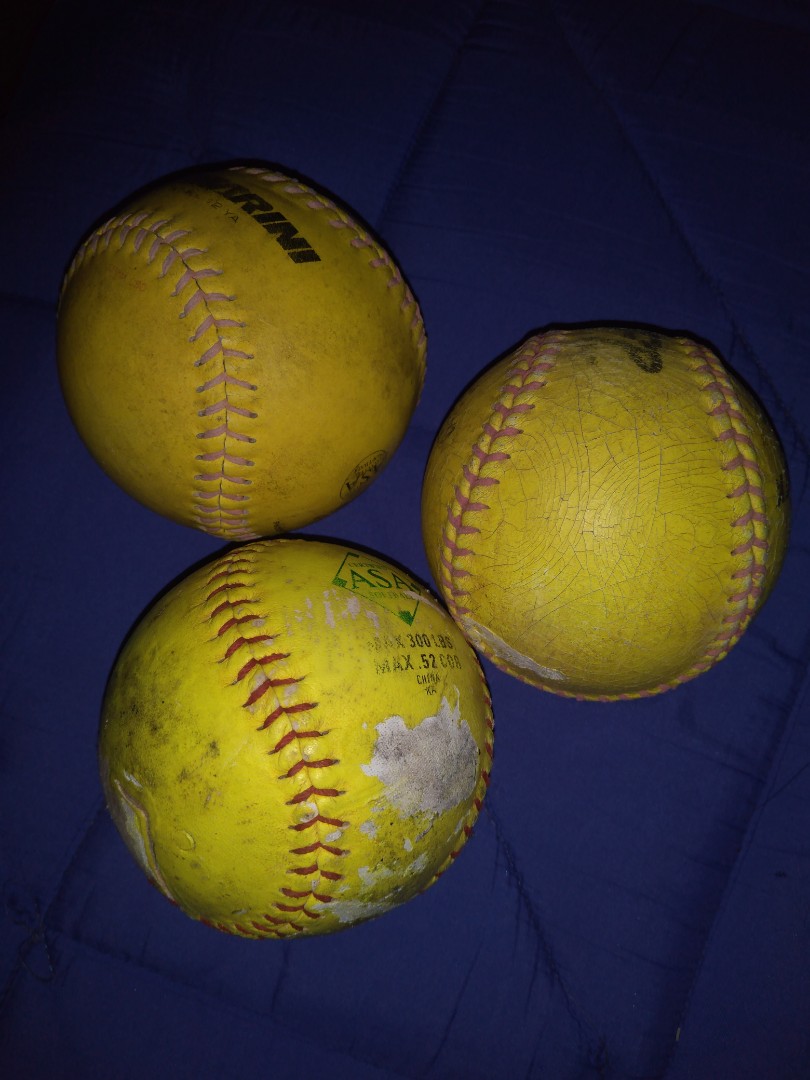 leather softball ball, Hobbies & Toys, Toys & Games on Carousell