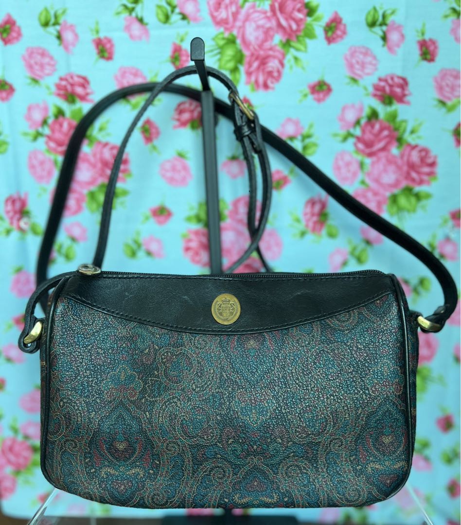 Liz Claiborne 90s paisley leather shoulder crossbody bag Luxury