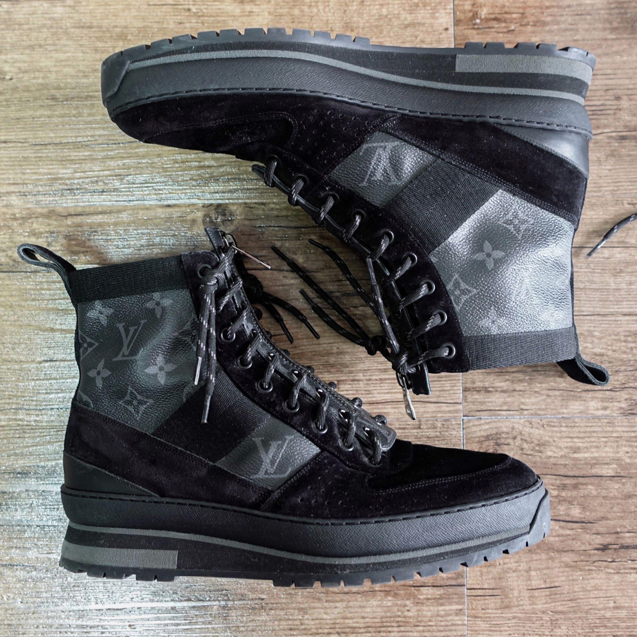 Louis Vuitton Boots Men LV Black Boots Suede, Men's Fashion, Footwear, Boots  on Carousell